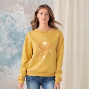 Sundance Eclipse El Sol y La Luna Embroidered Crew Neck Women Sweatshirt Size XS